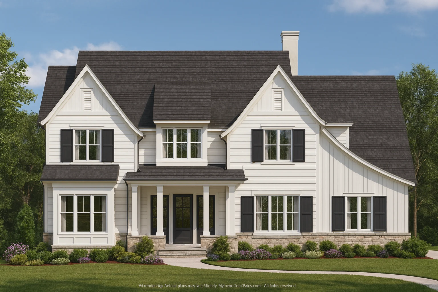 Timeless 2-Story House Plan with CAD Blueprints and 5 Bedrooms