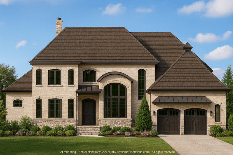 Traditional 2-Story House Plan with Spacious Layout (3,790 Sq Ft)