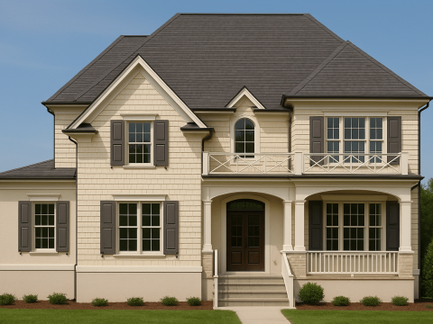 Traditional 2-Story house Plan with 4 Bedrooms & 3 Baths