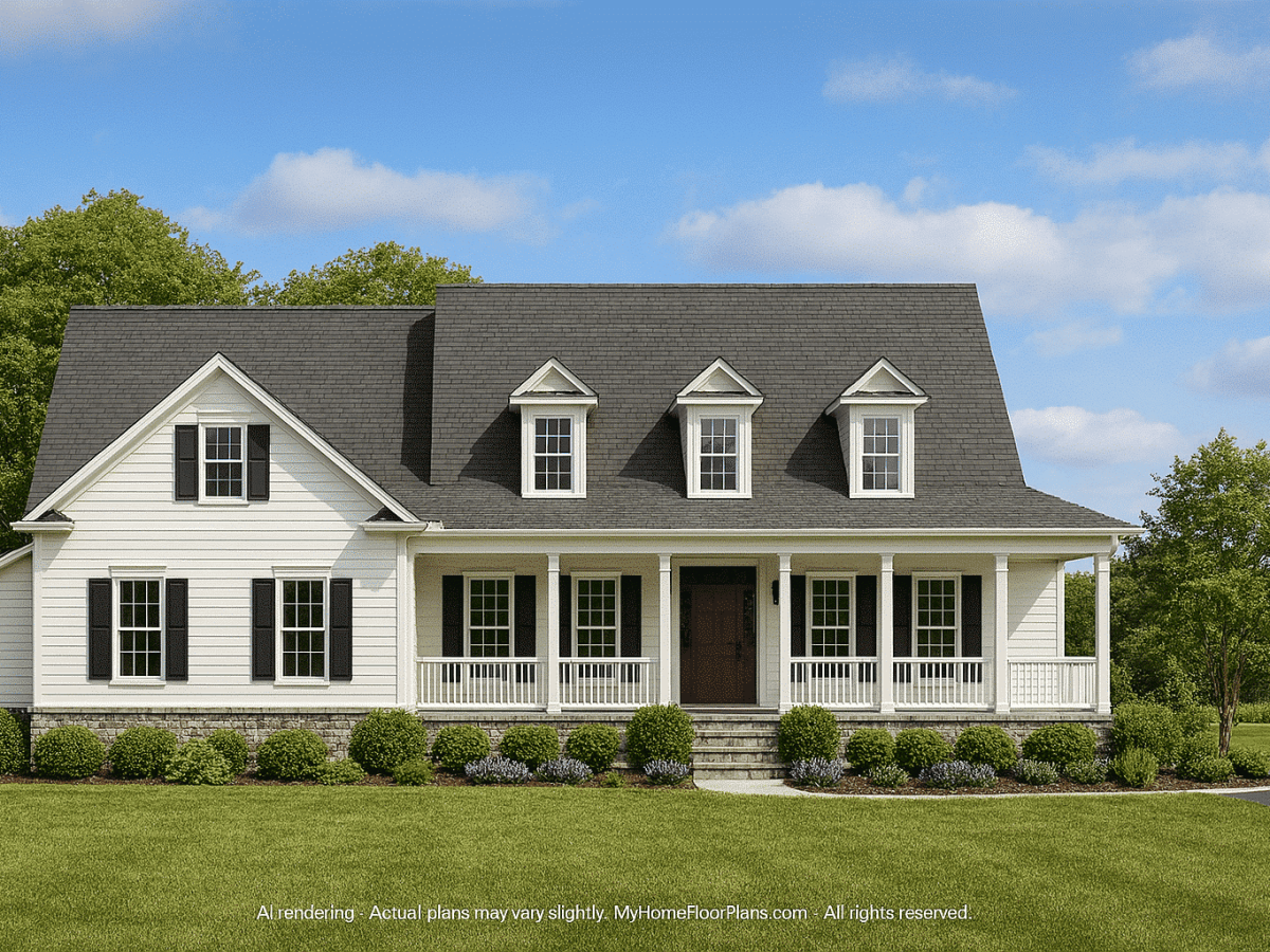 Traditional Craftsman Home Plan with Wrap-Around Porch & CAD Blueprints