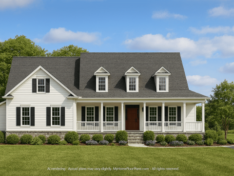 Traditional Craftsman Home Plan with Wrap-Around Porch & CAD Blueprints