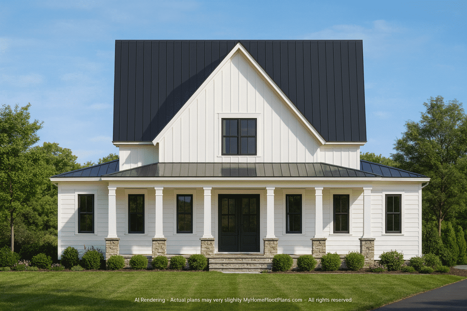 Two-Story House Plan with Southern Charm and Wrap-Around Porch