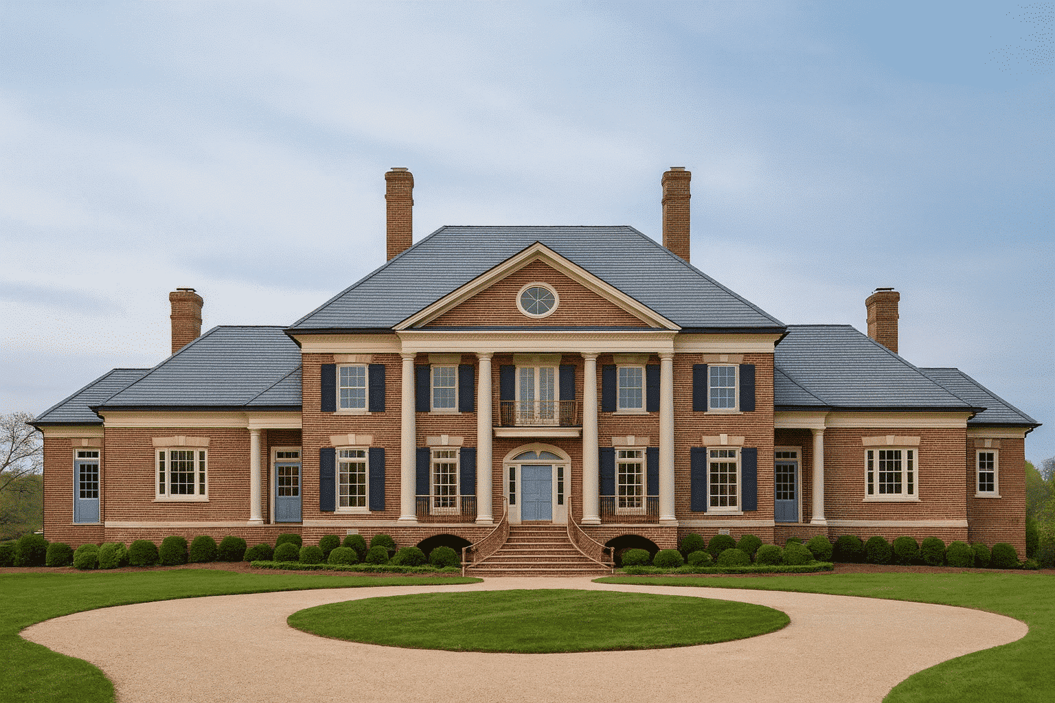 7-1006 HOUSE PLAN - Elegant Georgian house Plan 2-Story Luxury CAD Blueprint