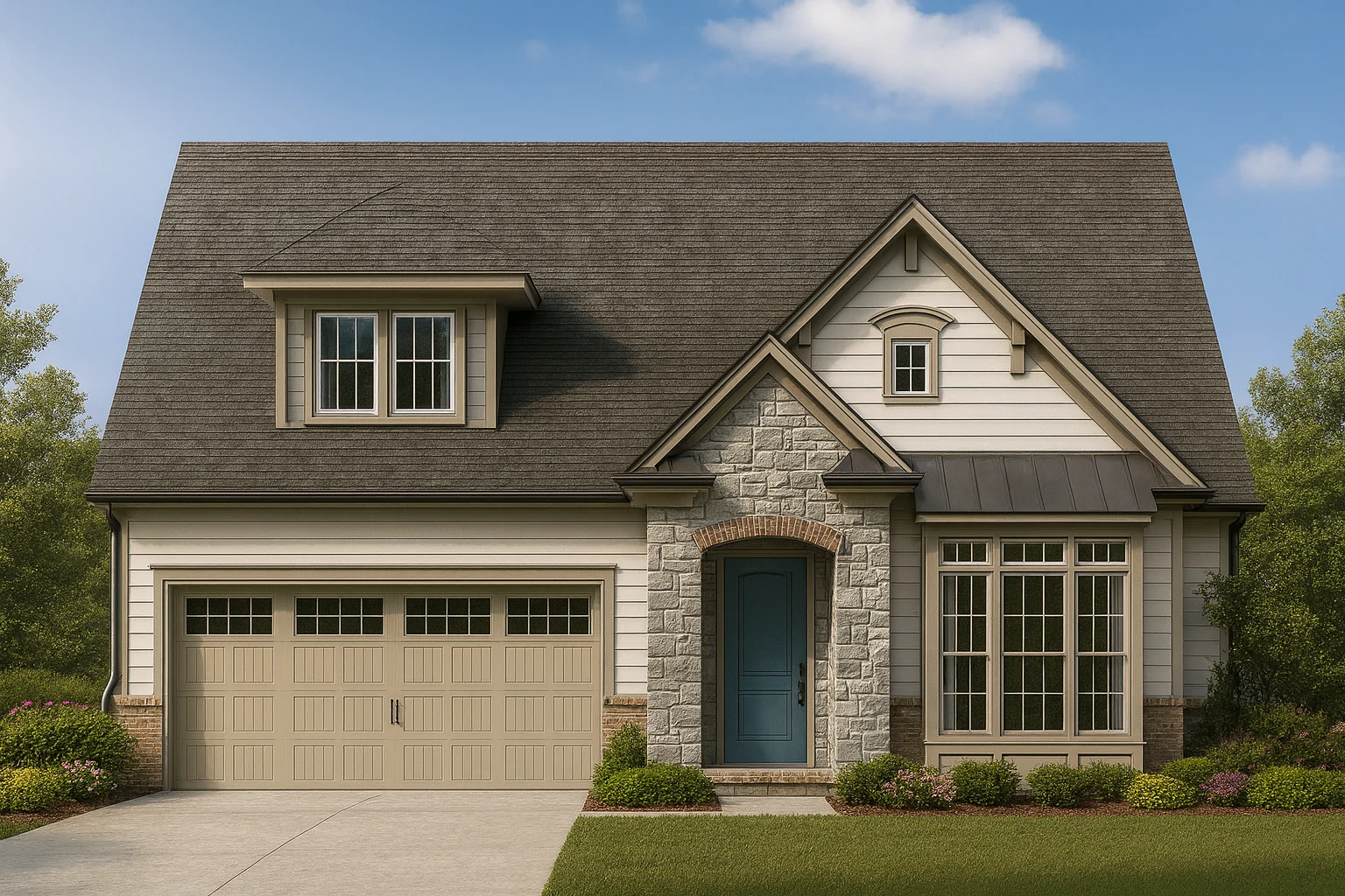 1.5-story Craftsman house plan with 2,699 heated sq. ft.