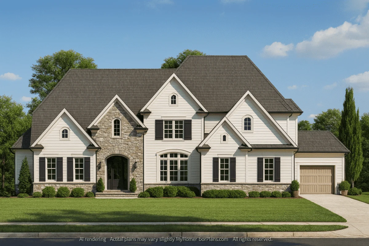 14-1468 HOUSE PLAN - Elegant House Floor Plan: Architectural Designs with CAD Blueprint