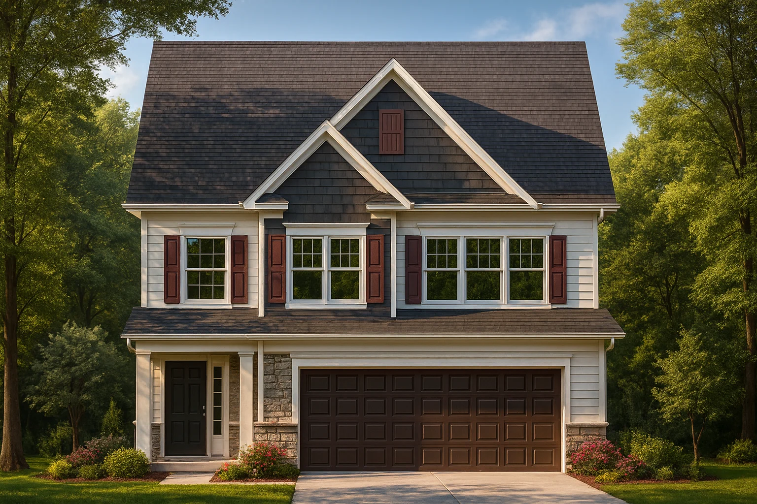 1,782 sq. ft. two-story home plan includes 3 bedrooms, 2 bathrooms