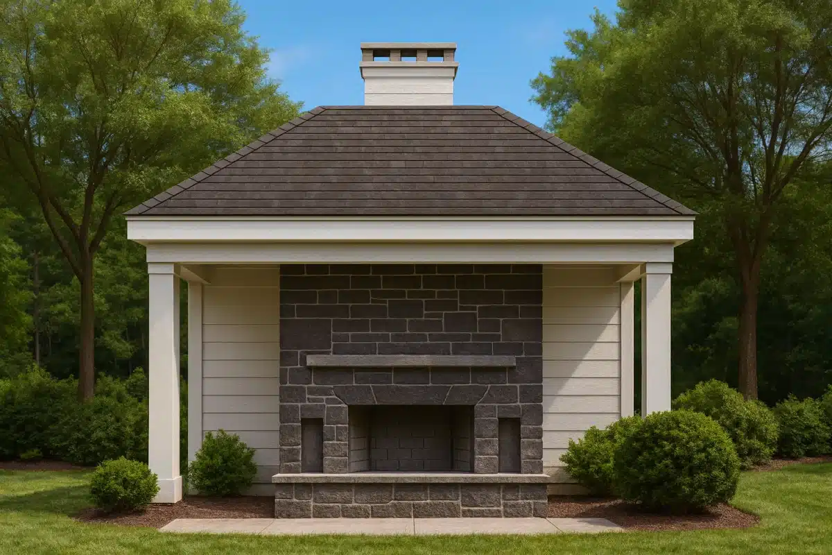 19-1701 CABANA PLAN - Compact Pavilion House Plan