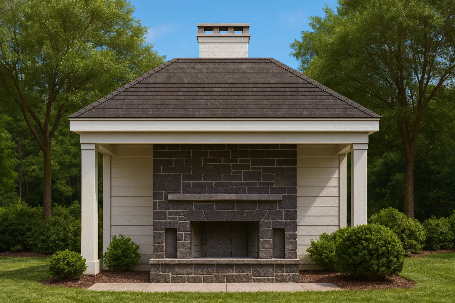 19-1701 CABANA PLAN - Compact Pavilion House Plan