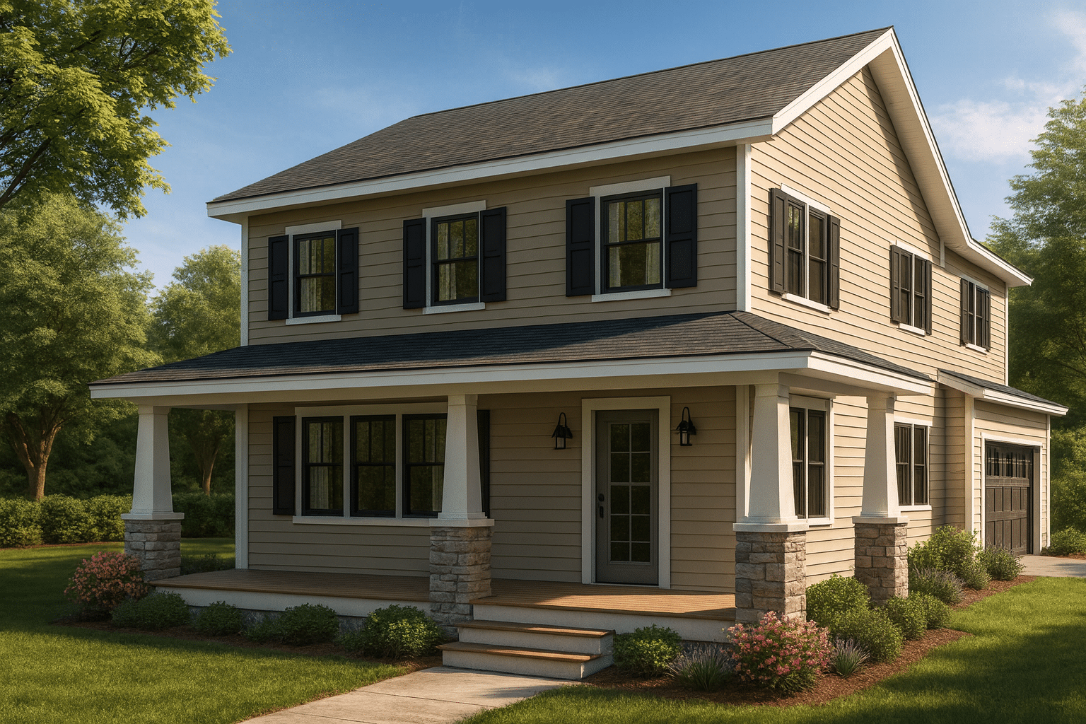 2-Story Craftsman House Plan with Bonus Room & CAD Blueprints