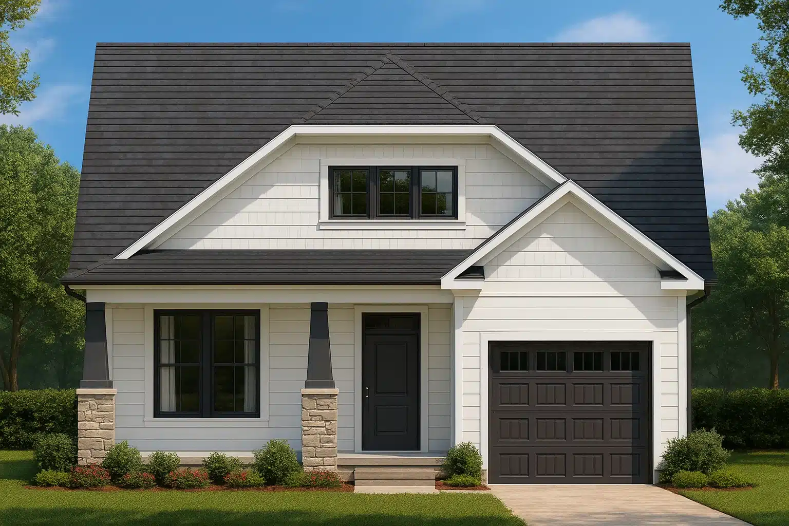 2-Story Craftsman House Plan with Open Floor Blueprint Designs