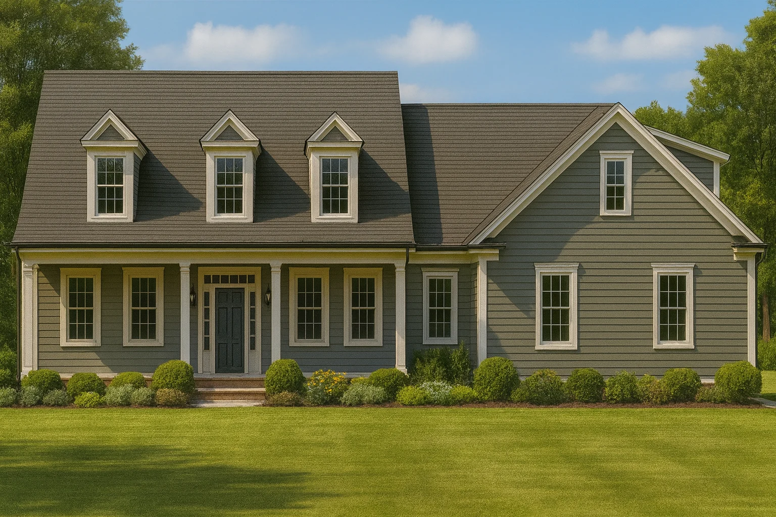 2-Story House Plan with Colonial Farmhouse Design