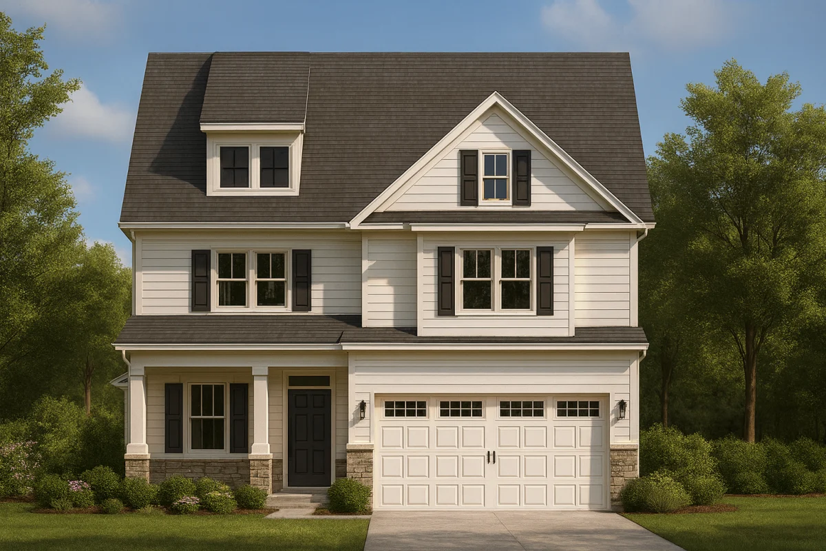 2-story 2,078 sq. ft. house plan featuring 4 bedrooms, 3 baths