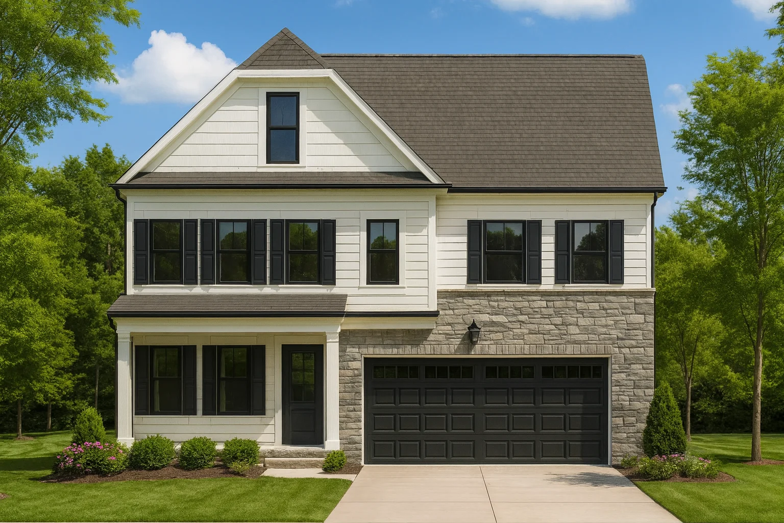 2-story house plan with 2,600 heated sq. ft., 4 bedrooms, 2.5 bathrooms