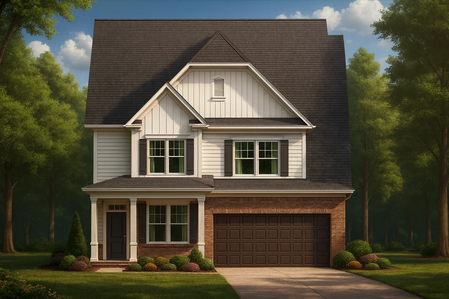 2.5-story house plan featuring 4 bedrooms, 2.5 baths