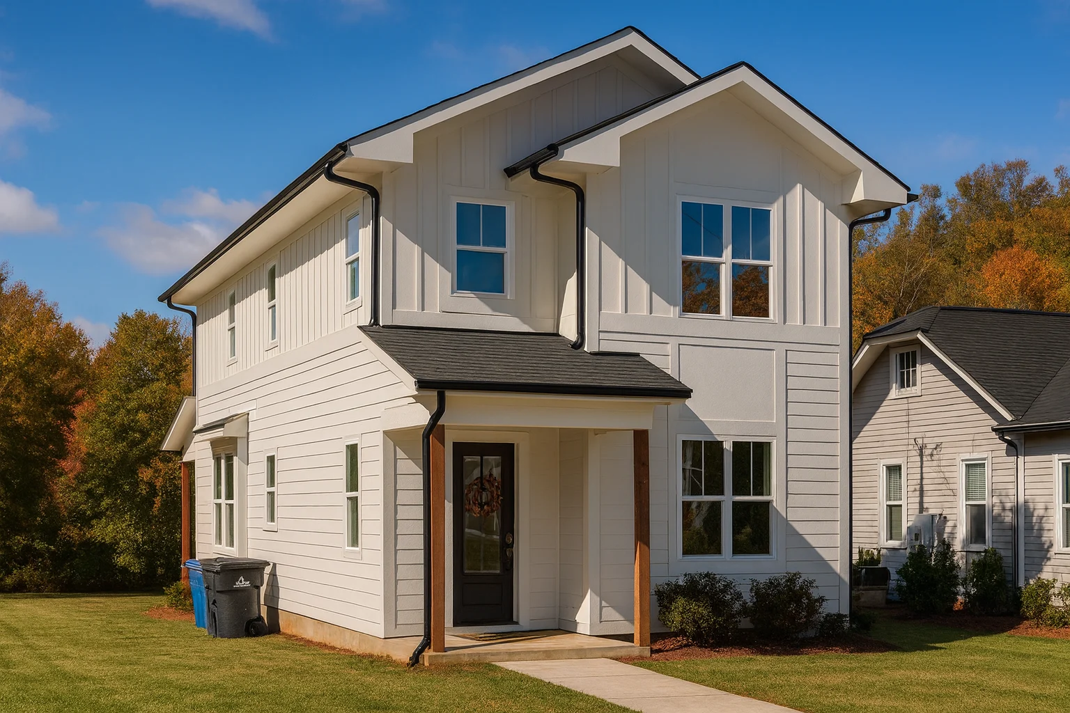 20-1386 HOUSE PLAN - Modern House Plan with 2 Story Design & CAD Blueprint