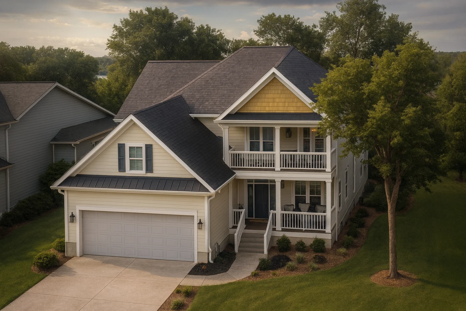 2,162 heated sq. ft., 2 stories, a wrap-around porch