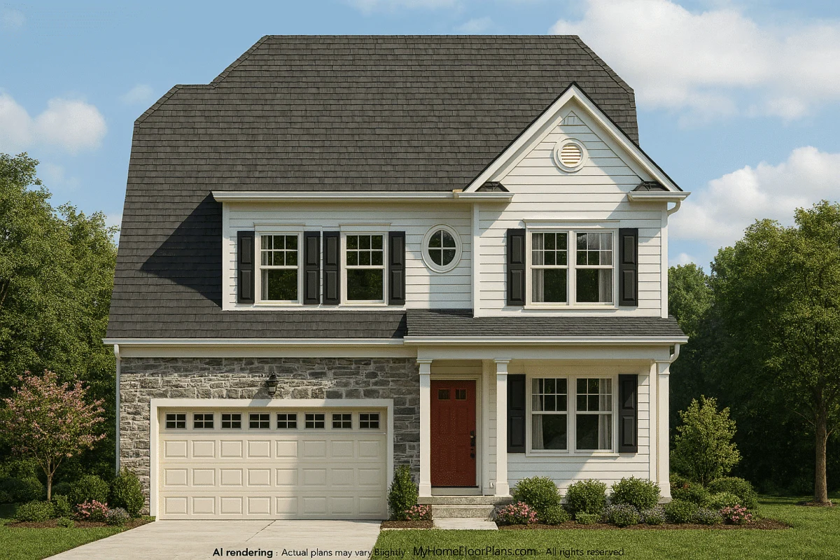 2,357 sq. ft. 3-story house plan with 4 bedrooms