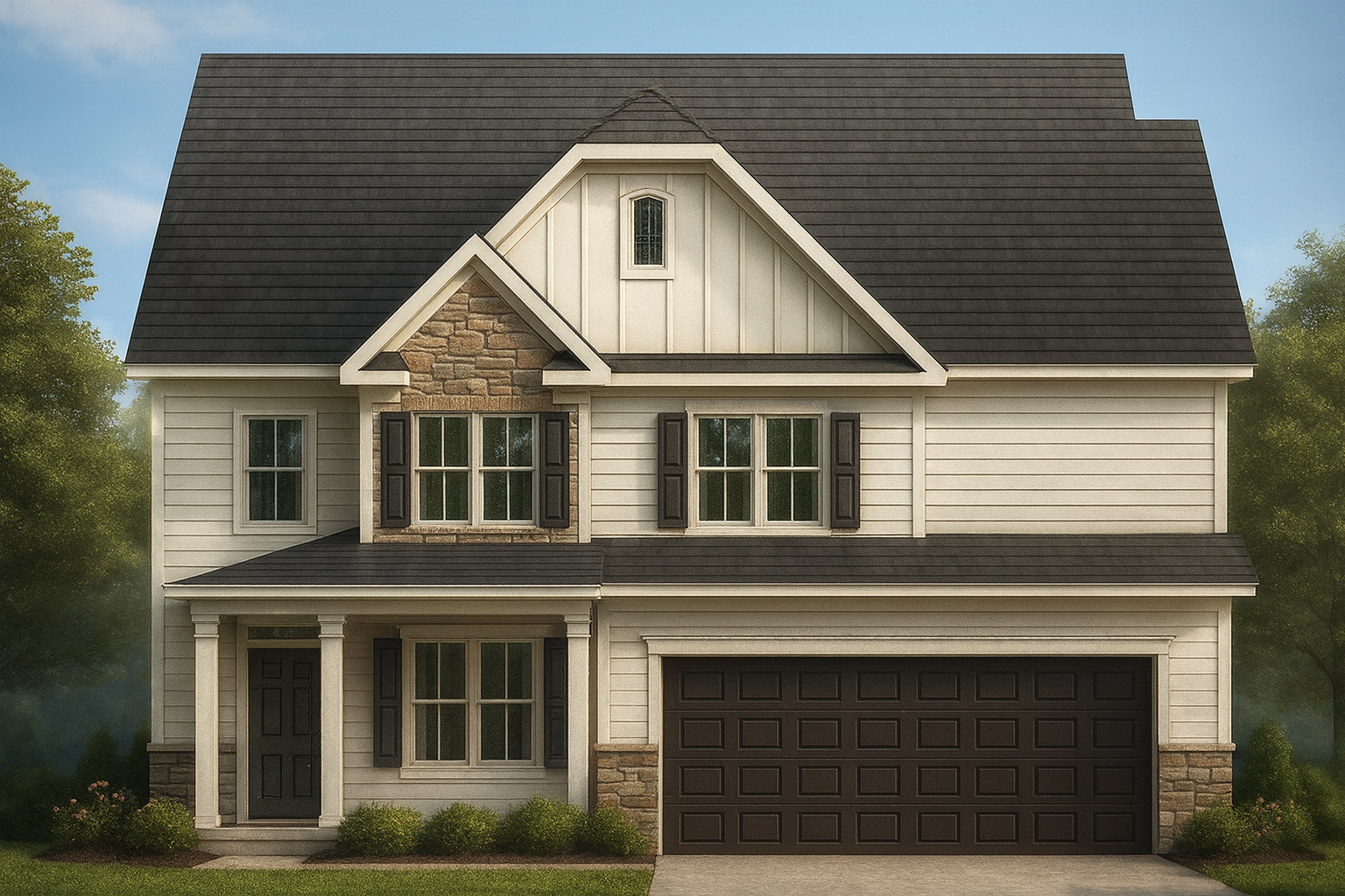 2,525 sq. ft. customizable Craftsman house plan with 4 bedrooms, 3 bathrooms