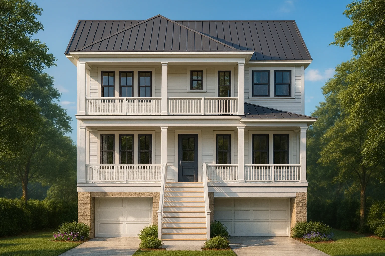 2,813 sq. ft. coastal beach house with 3 floors, 4 bedrooms