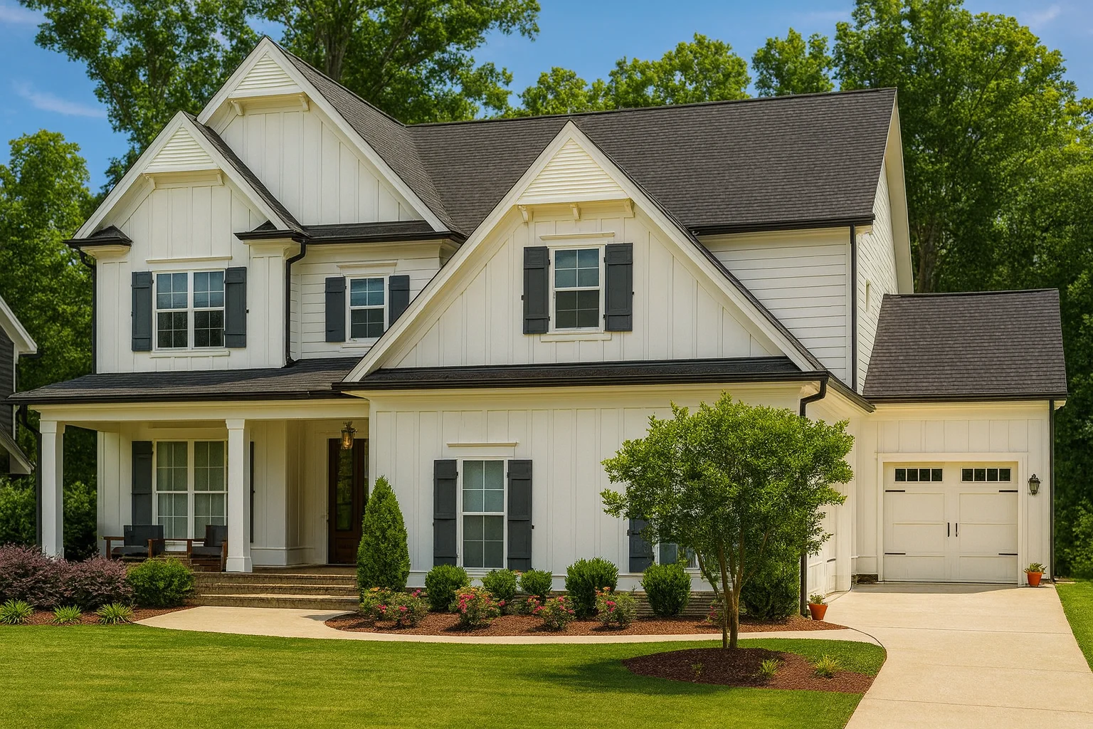 3-Story House Plan with 5 Bedrooms, Covered Porch & Bonus Room