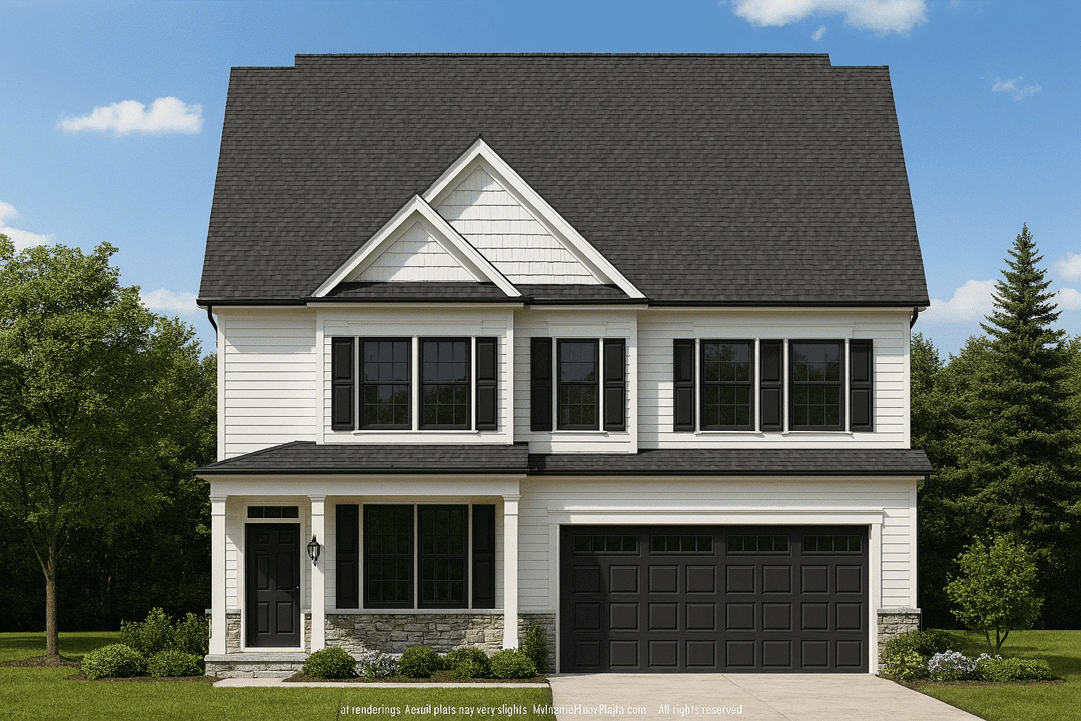 3-floor Craftsman house plan with 3,375 heated sq. ft., 4 bedrooms