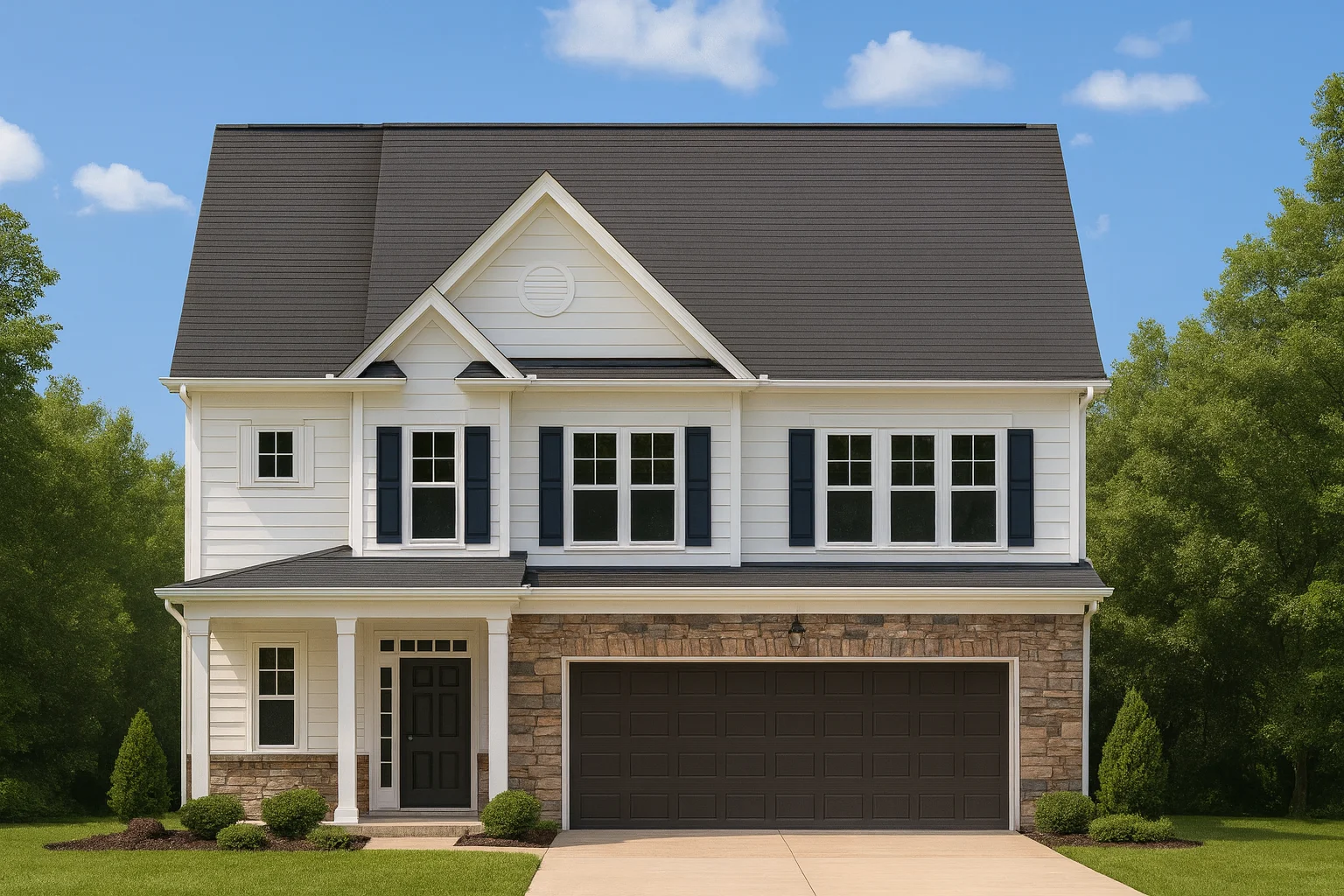 4-bedroom home design with 2.5 baths, 2 stories
