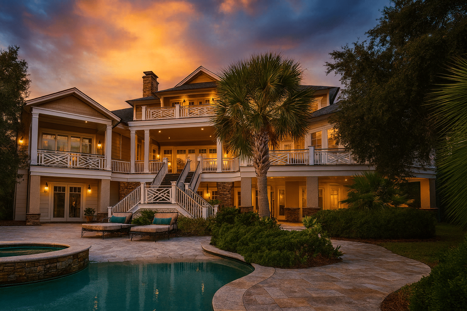 5-Bed, 5-Bath, 5568 SF Coastal House Plan