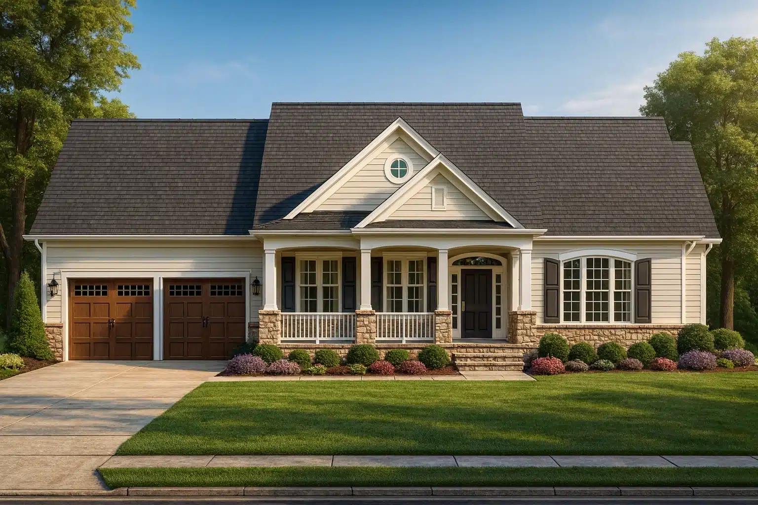 Architectural 1-Story Craftsman House Plan with Open Layout & Vaulted Ceilings