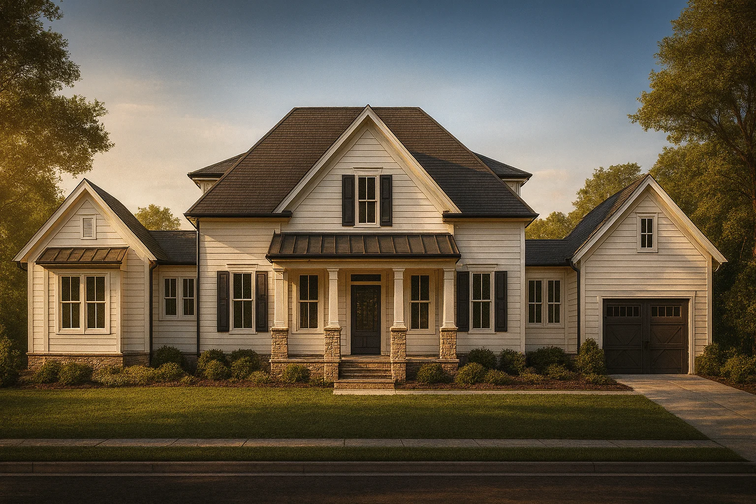 Barn-Style Home Plan with 2 Floors