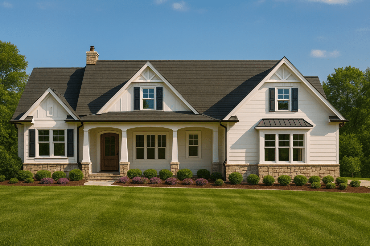 Beautiful 1.5-Story House Plan with Craftsman Design & CAD Blueprints