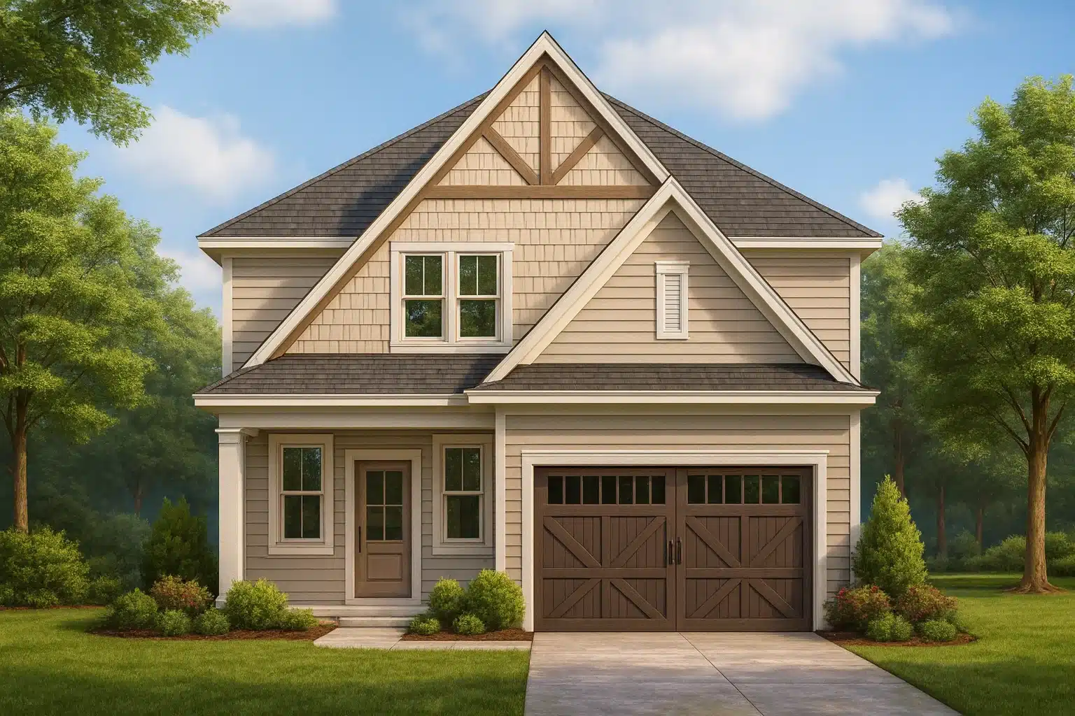 Beautiful 2-Story Home Plan with Open Floor and CAD Blueprint