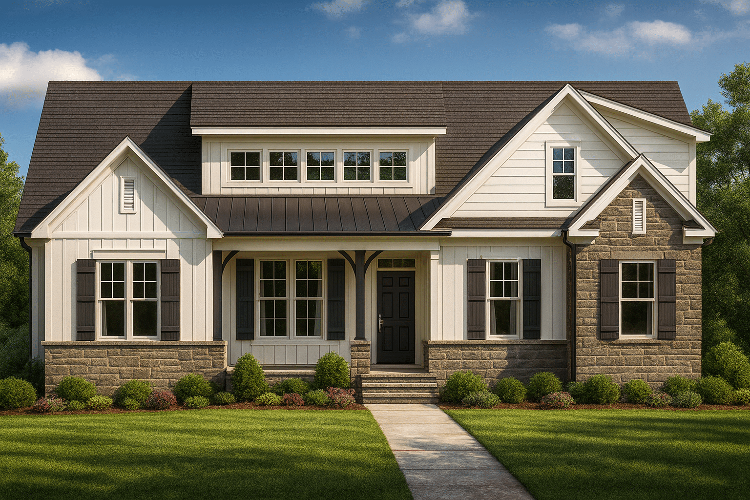 Charming Craftsman Home Plan with 1.5 Floors and Side Garage