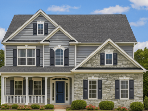 15-1043 HOUSE PLAN - Modern Craftsman house Plan with Detailed Blueprint