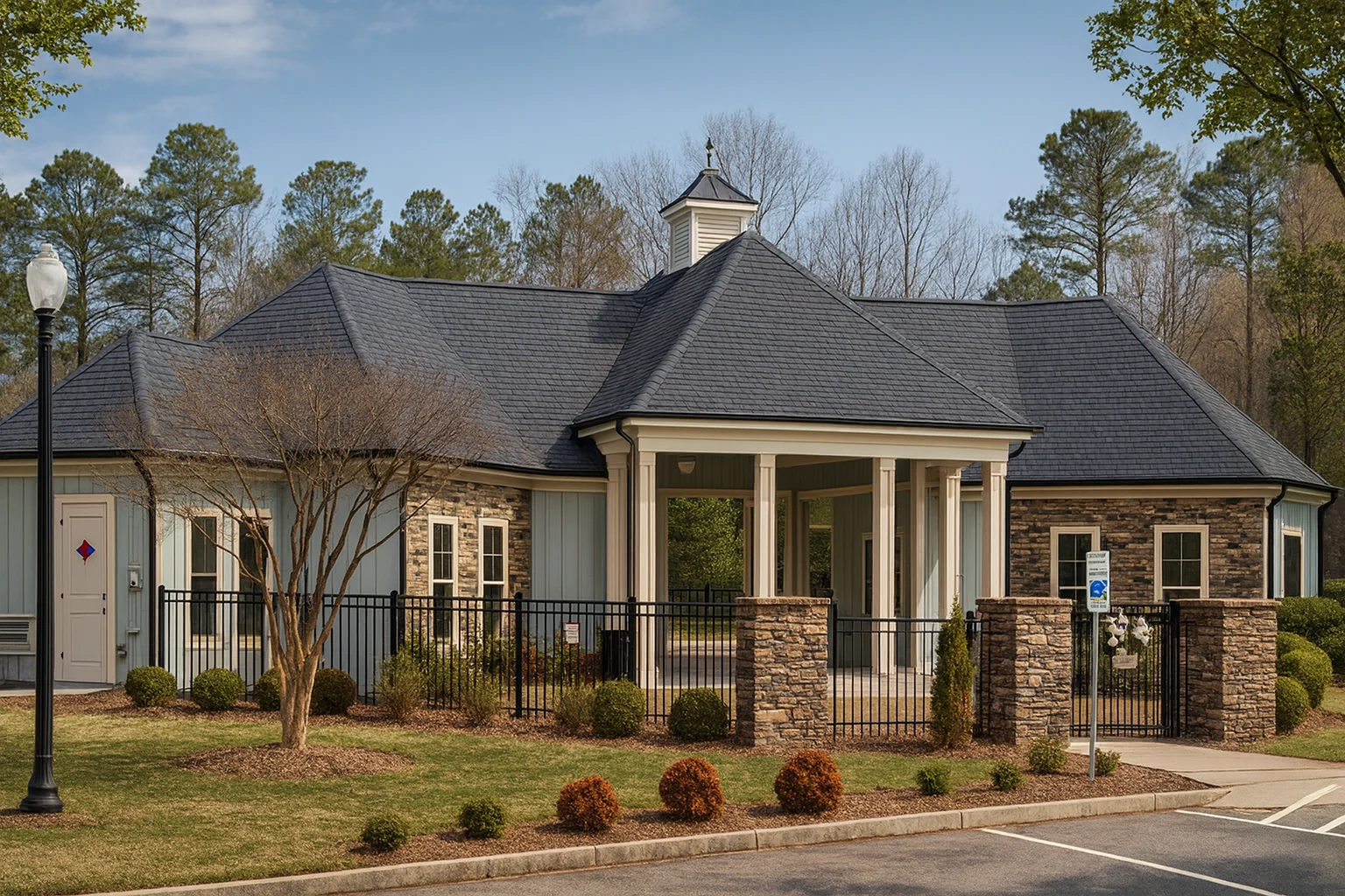 Clubhouse Floor Plan with Pool Pavilion and Architectural Designs
