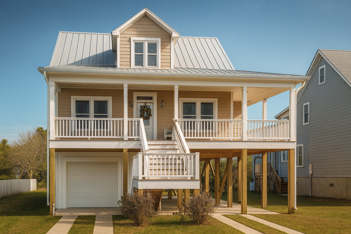Coastal 2-Story House Plan Blueprint with CAD Designs
