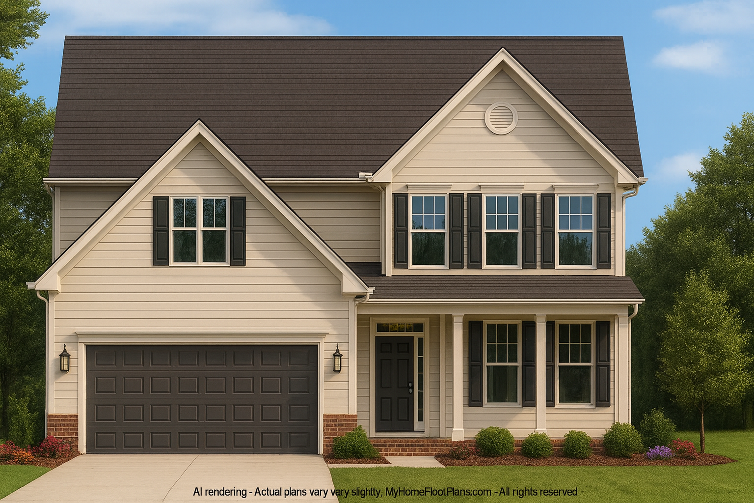 Colonial Revival House Plan – 2,245 Sq Ft, 4 Bed, 2-Story