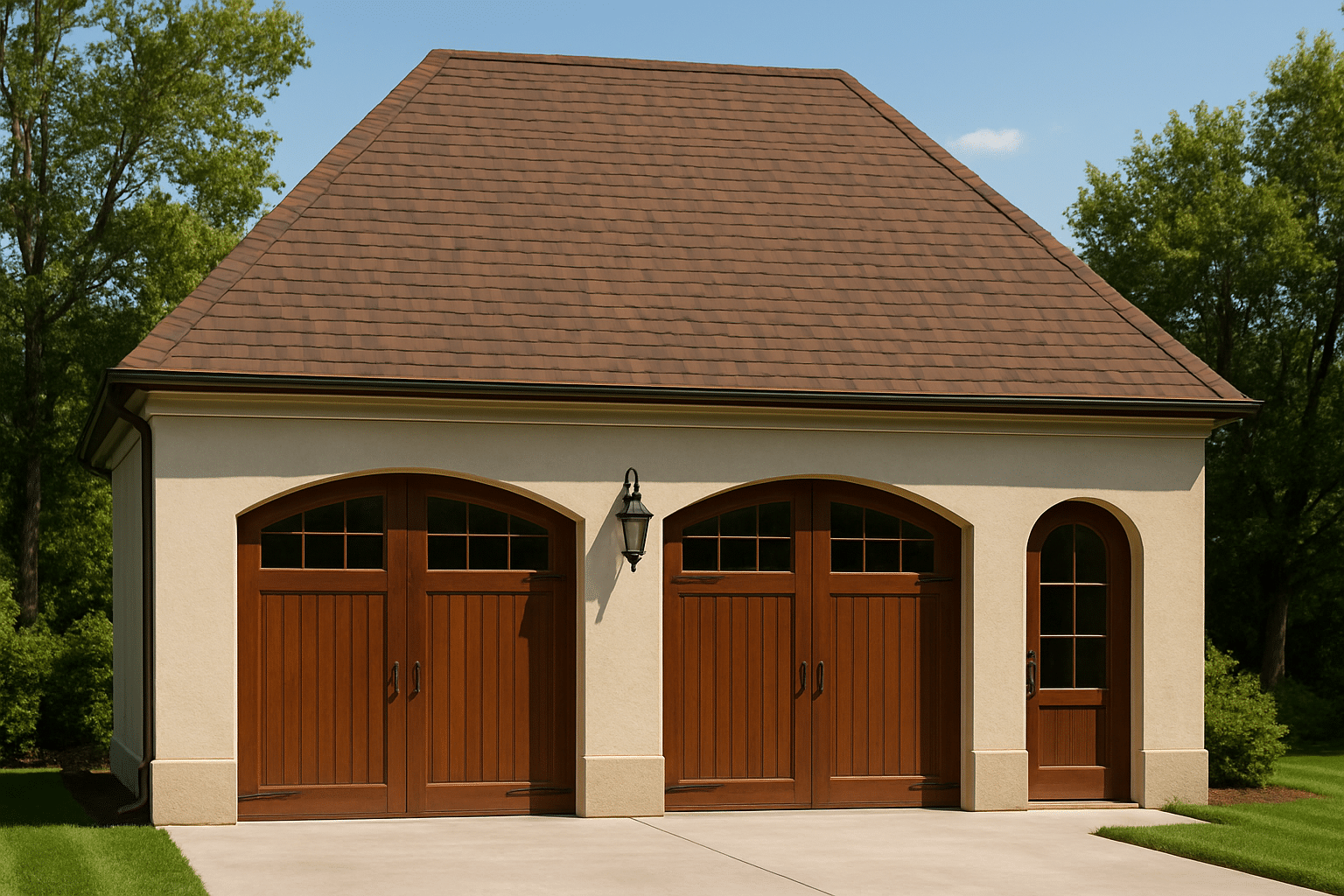 Compact Garage Floor Plan with Living Space - CAD Blueprint