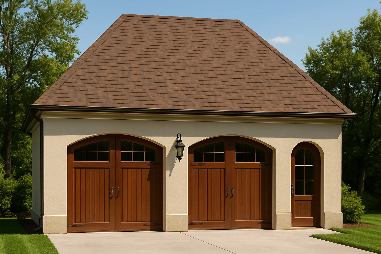 Compact Garage Floor Plan with Living Space - CAD Blueprint