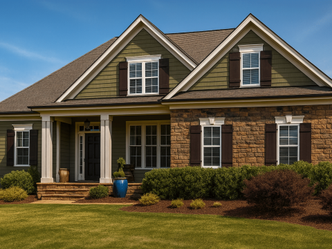 Craftsman Home Design with 4 Bed Floor Plan & CAD Blueprint