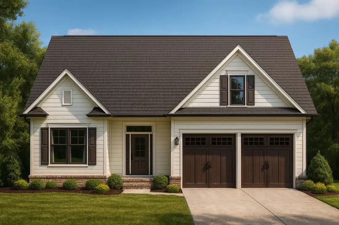 Craftsman Home Floor Plan with 1.5 Stories and Open Layout