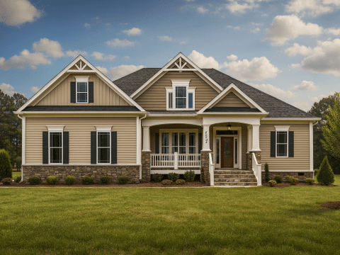 Craftsman Home Floor Plan with CAD Designs and Blueprints
