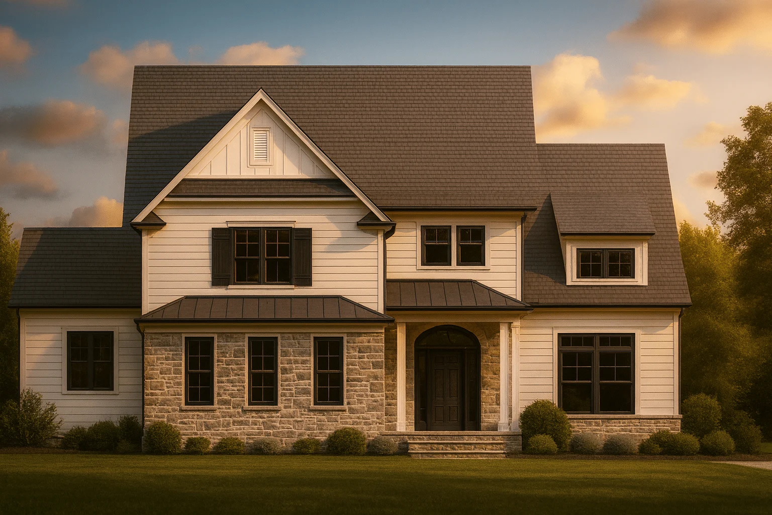 Craftsman Home Plan with 2 Stories and 3-Car Garage