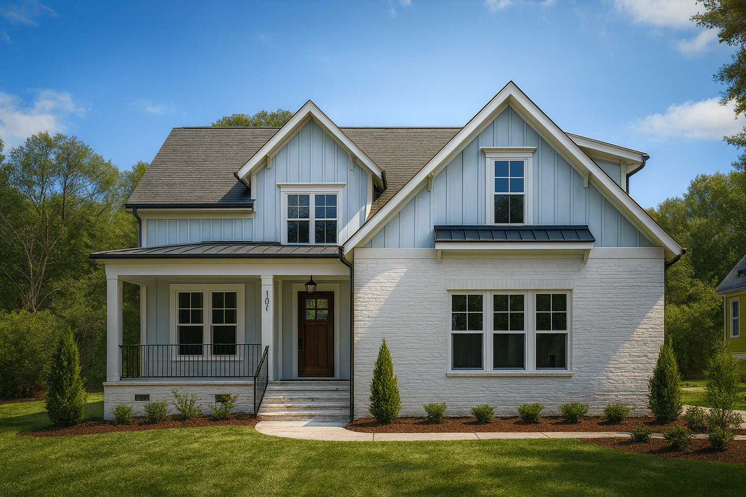 Craftsman House Plan with 2 Story CAD Design and Open Layout
