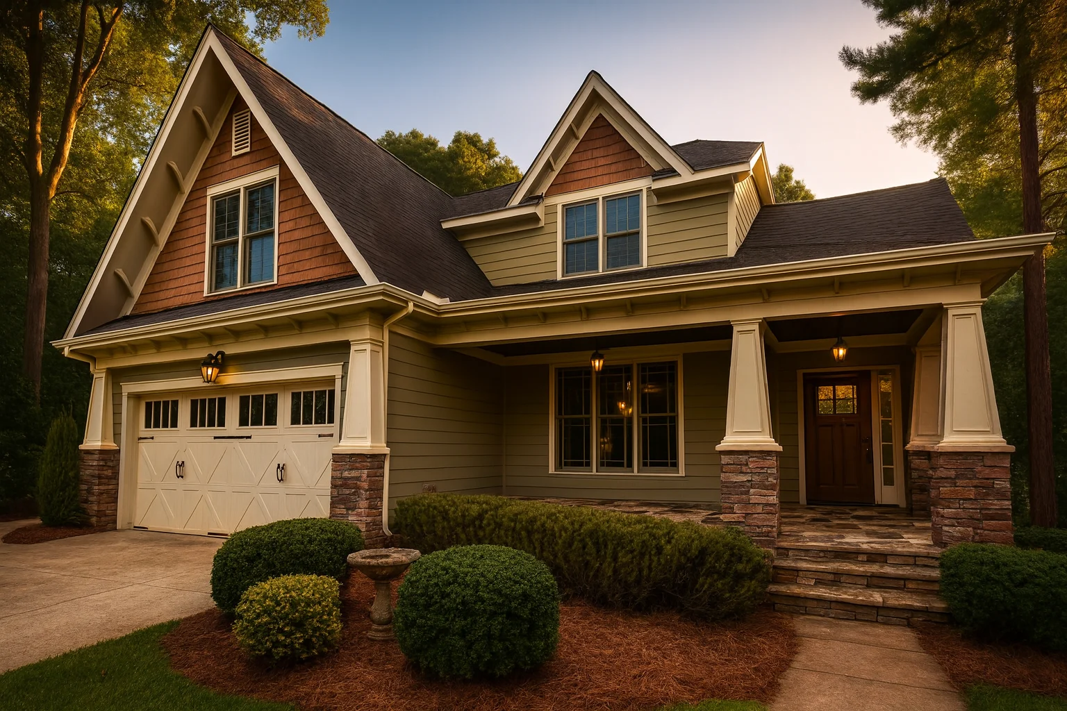 Craftsman home plan with 2,955 heated sq. ft., 4 bedrooms