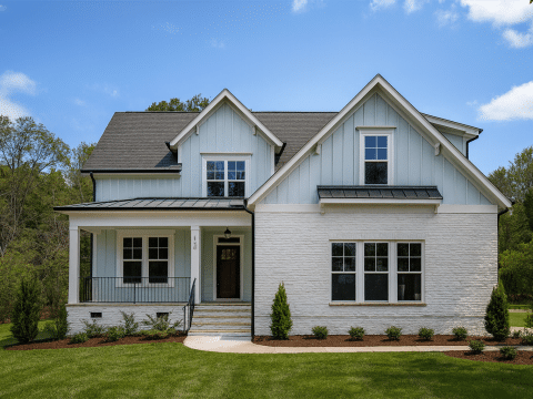 Craftsman house Plan with 2 Story CAD Design and Open Layout