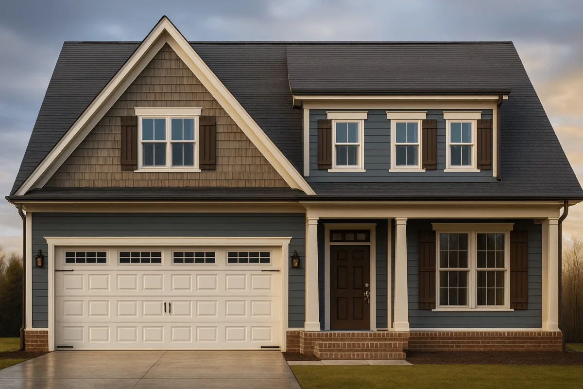 Craftsman house plan with 1,990 heated sq. ft., 1.5 stories
