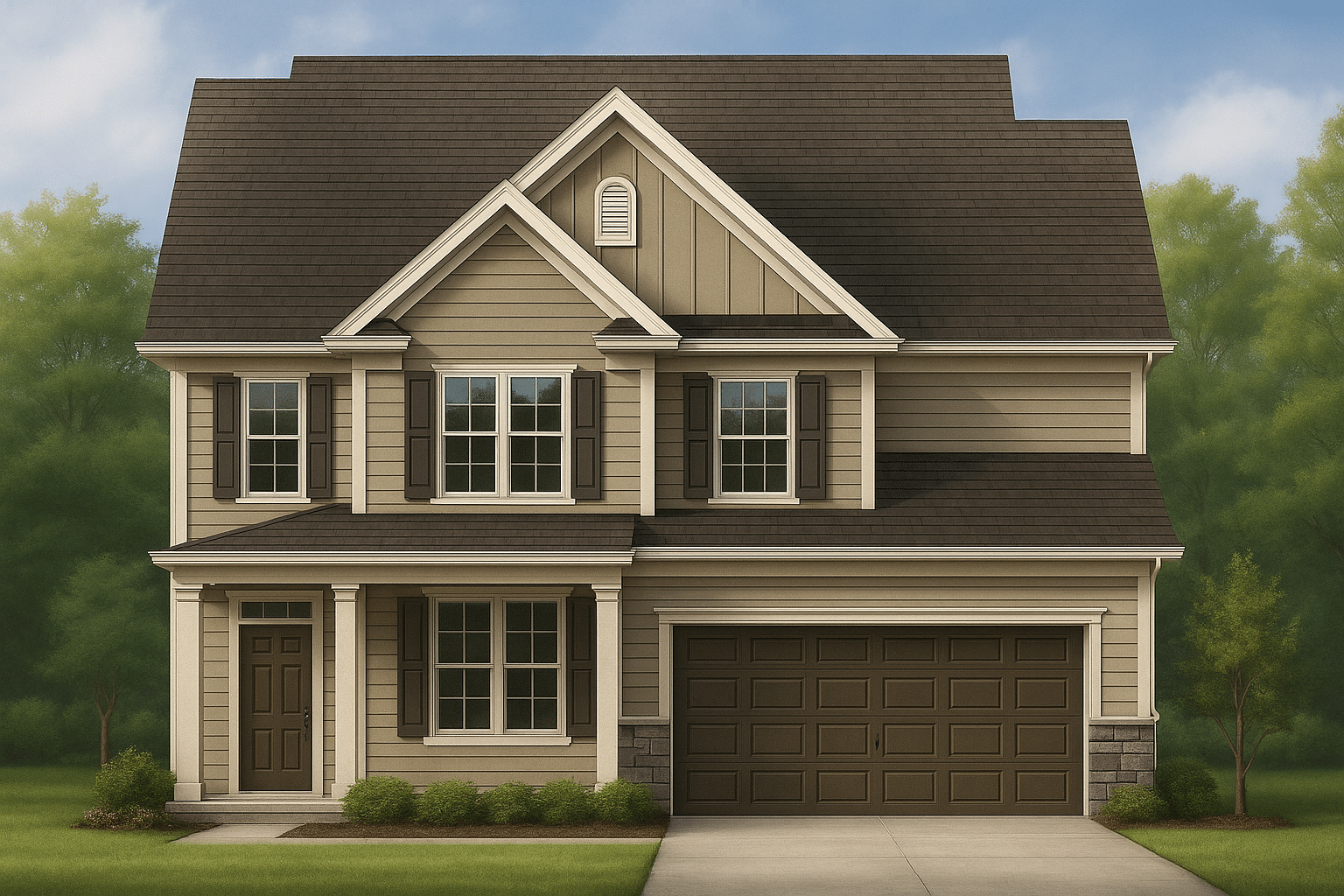 Craftsman house plan with 2,525 heated sq. ft., 2 stories, 4 bedrooms