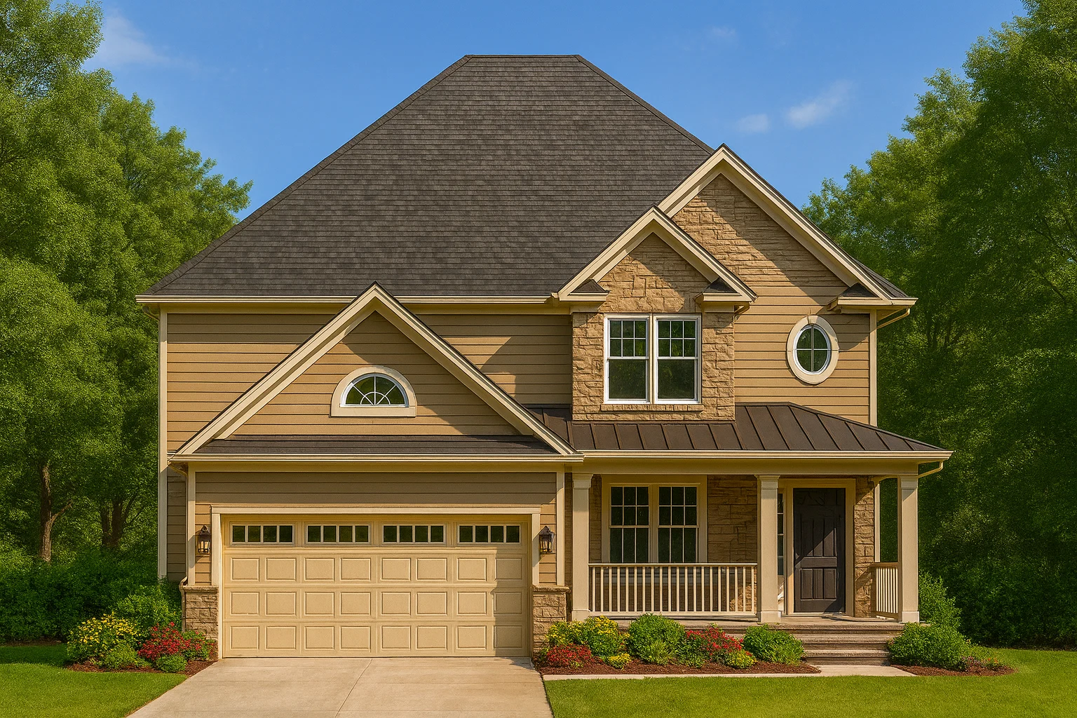 Craftsman house plan with 3 bedrooms, 2.5 bathrooms