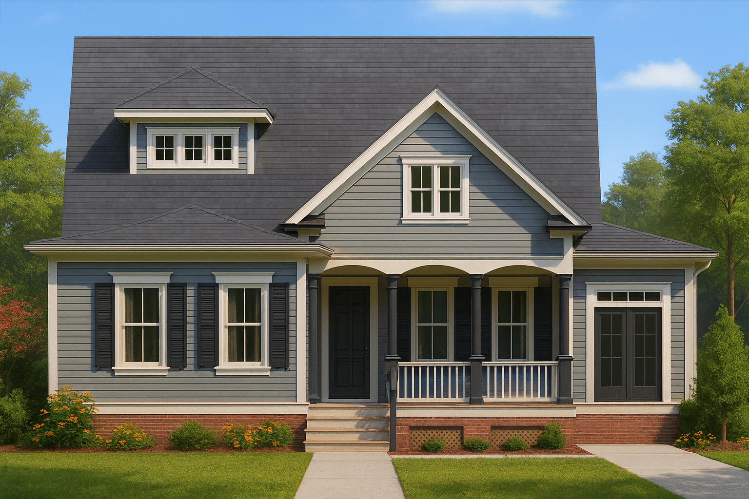 Craftsman-style house plan offers 1,916 heated sq. ft., 4 bedrooms