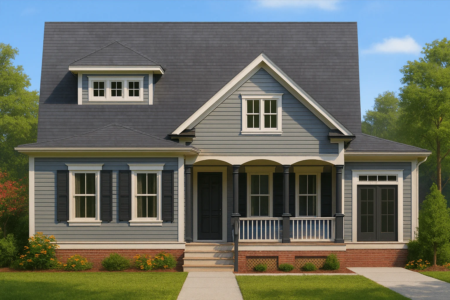 Craftsman-style house plan offers 1,916 heated sq. ft., 4 bedrooms